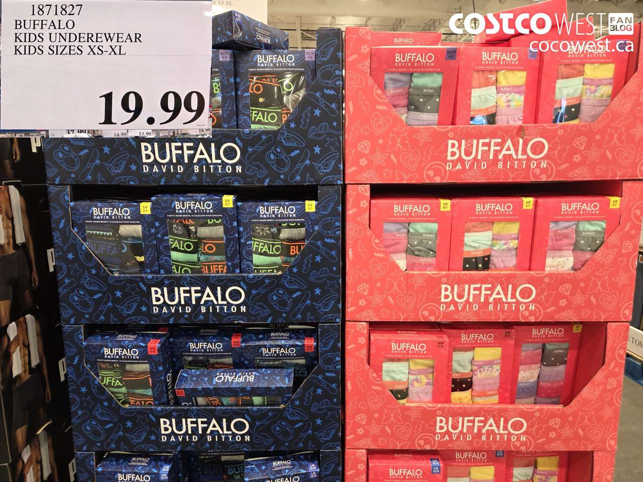 1871827 BUFFALO YOUTH UNDERWEAR KIDS SIZES XS-XL $19.99