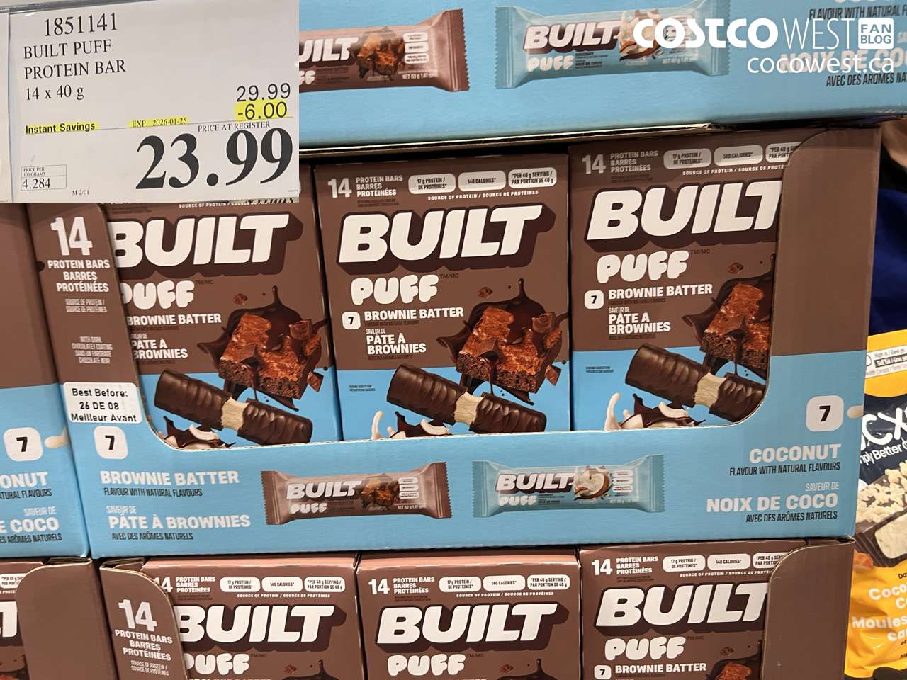1851141 BUILT PUFF PROTEIN BAR 14 x 40 g ($6.00 INSTANT SAVINGS EXPIRES ON 2026-01-25) $23.99