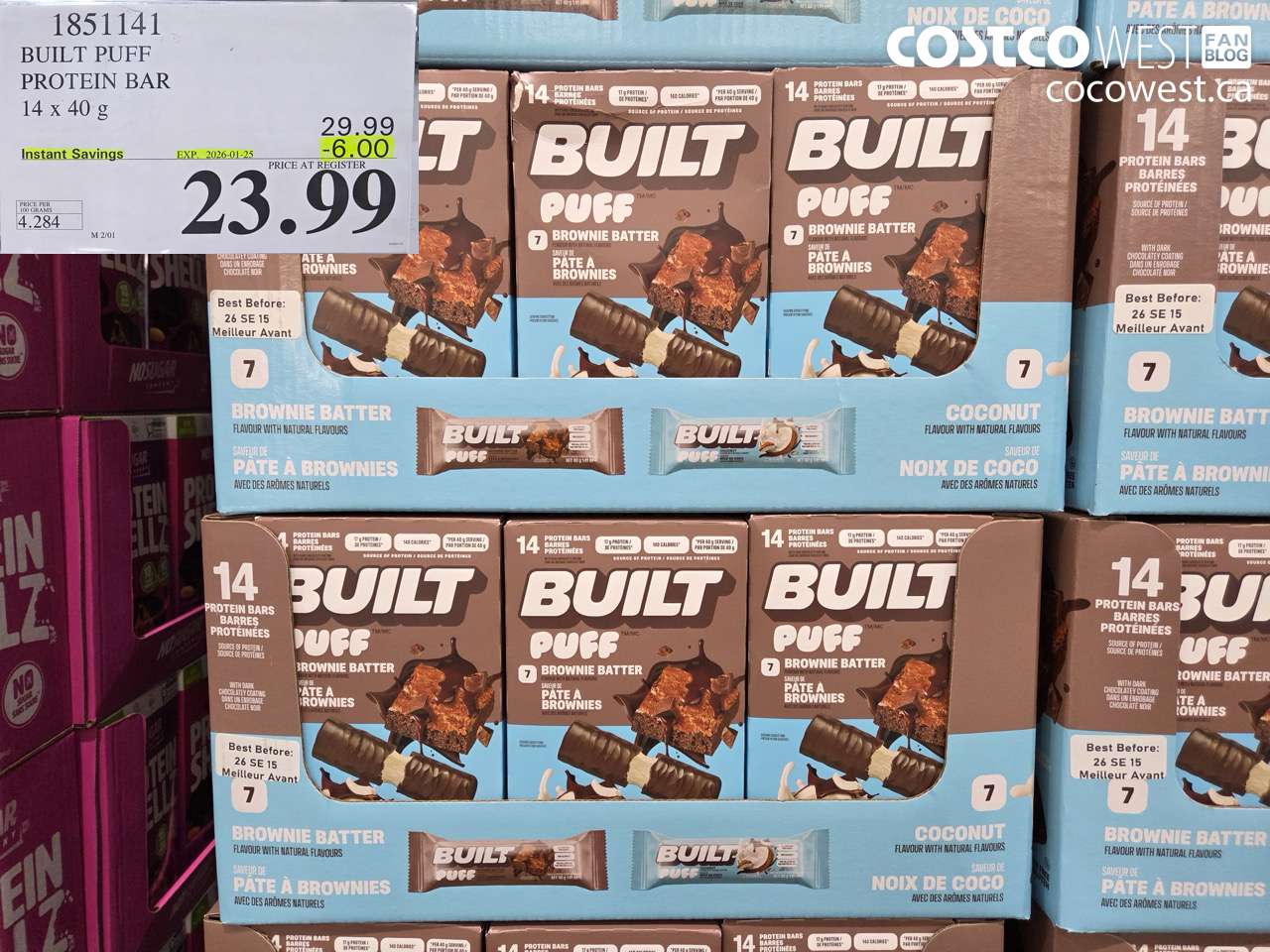 1851141 BUILT PUFF PROTEIN BAR 14 x 40 g ($6.00 INSTANT SAVINGS EXPIRES ON 2026-01-25) $23.99