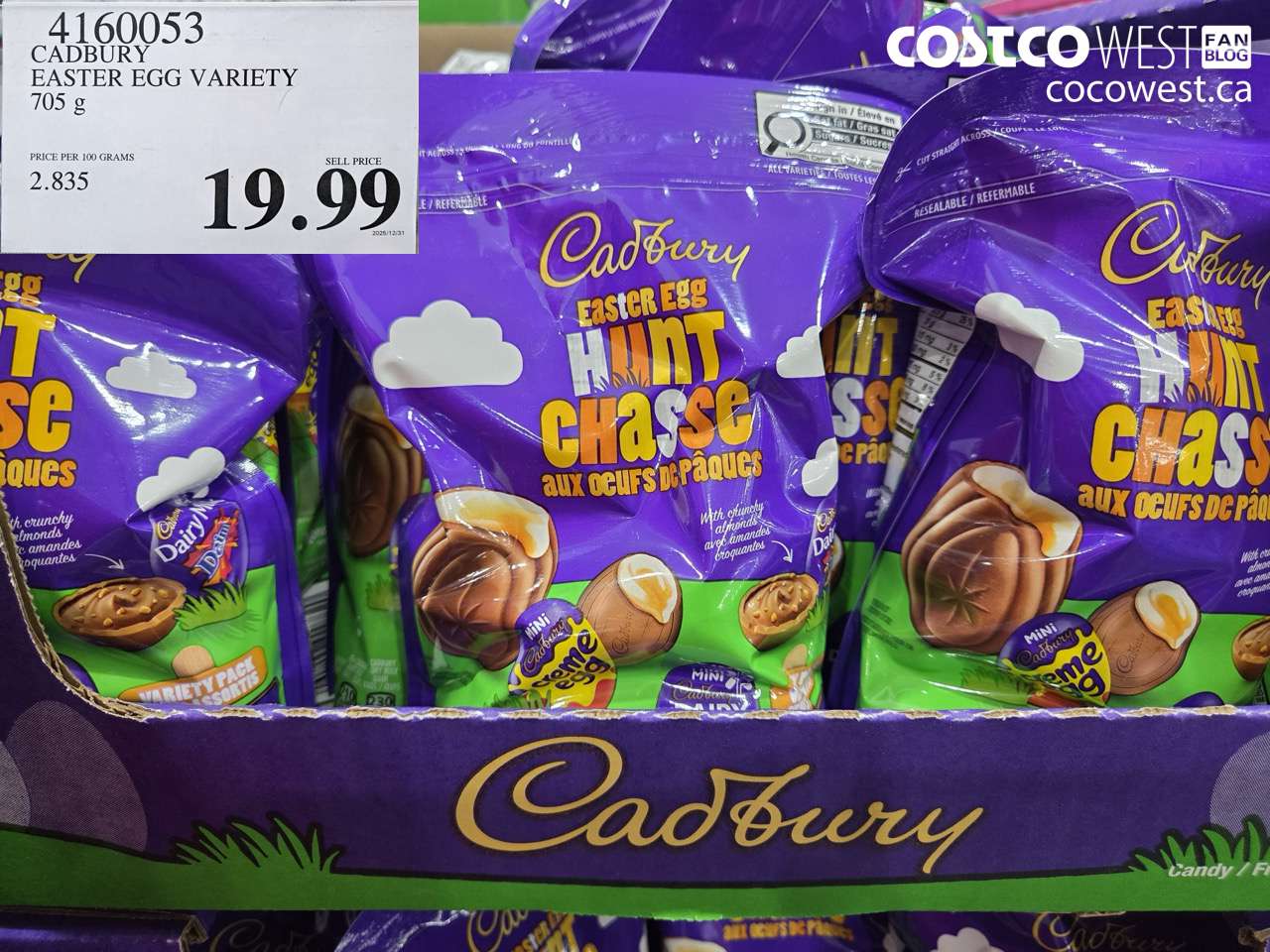 4160053 CADBURY EASTER EGG VARIETY 705G $19.99