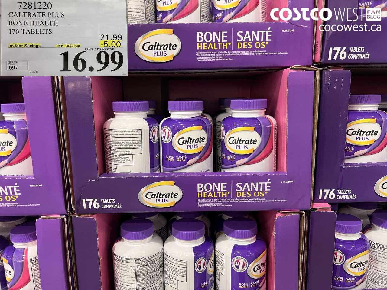 7281220 CALTRATE PLUS CALCIUM SUPPLEMENT 176 TABLETS ($5.00 INSTANT SAVINGS EXPIRES ON 2026-02-01) $16.99