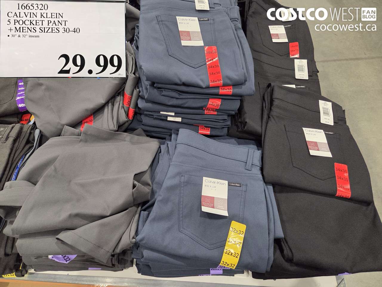 1665320 CALVIN KLEIN 5 POCKET PANT MENS SIZES 30-40 $29.99