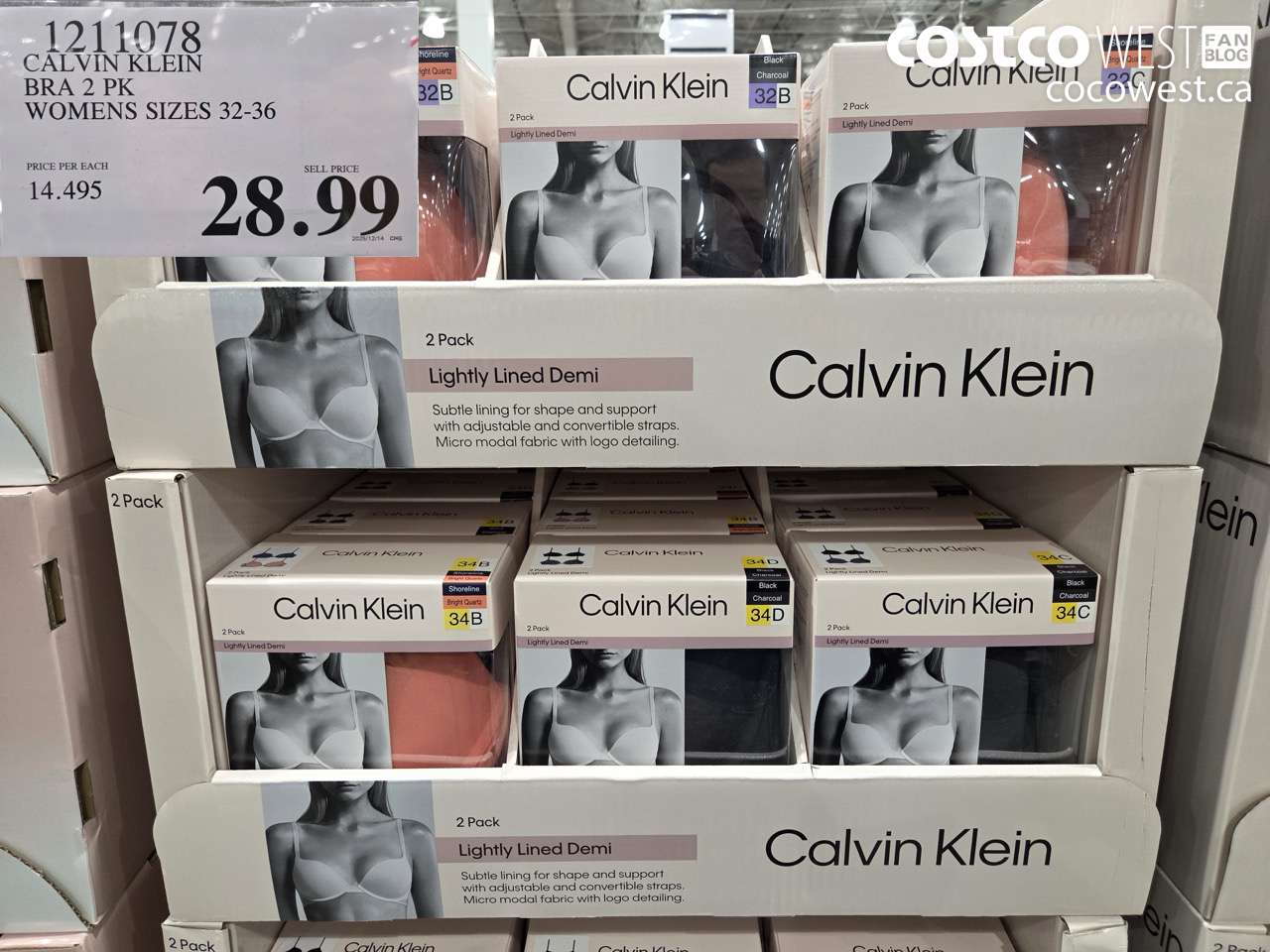1211078 CALVIN KLEIN BRA 2PK WOMENS SIZES 32-36 $28.99