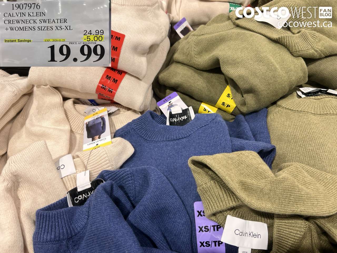 1907976 CALVIN KLEIN CREWNECK SWEATER WOMENS SIZES XS-XL ($5.00 INSTANT SAVINGS EXPIRES ON 2026-01-25) $19.99