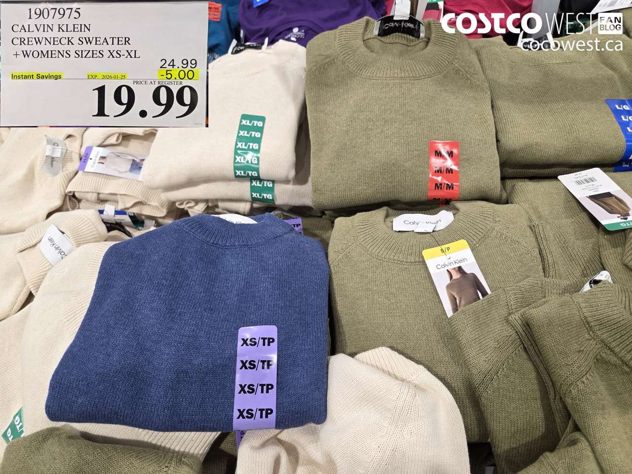 1907975 CALVIN KLEIN CREWNECK SWEATER WOMENS SIZES XS-XL ($5.00 INSTANT SAVINGS EXPIRES ON 2026-01-25) $19.99