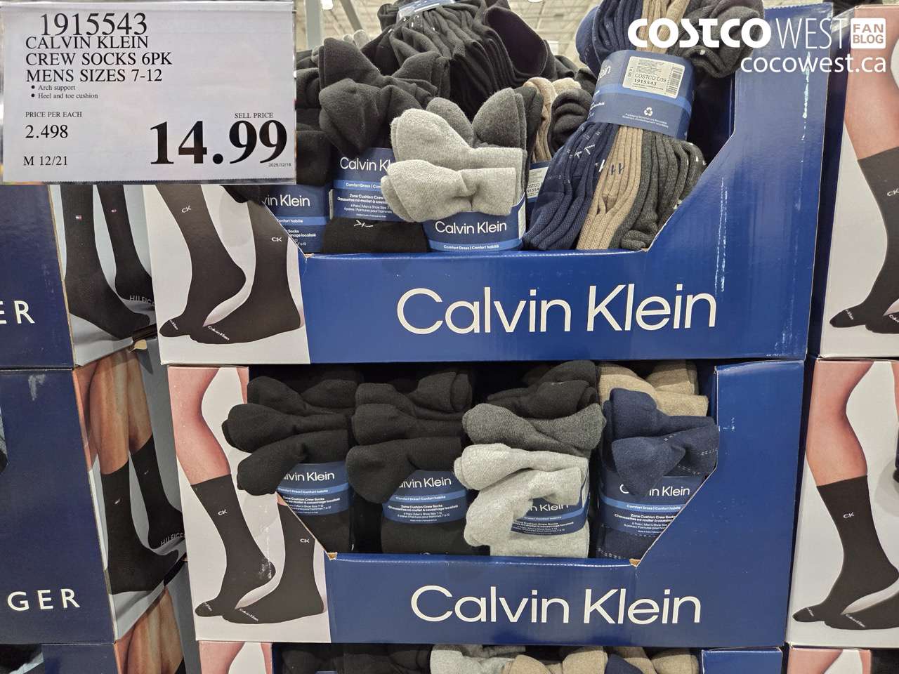 1915543 CALVIN KLEIN CREW SOCKS 6PK MENS SIZES 7-12 $14.99