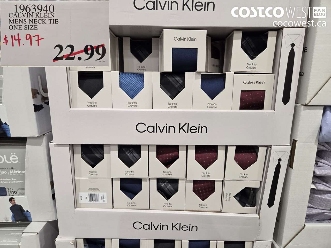 1963940 CALVIN KLEIN MENS NECK TIE ONE SIZE  $14.97