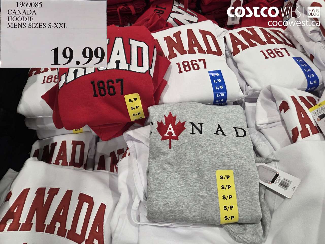 1969085 CANADA HOODIE MENS SIZES S-XXL $19.99