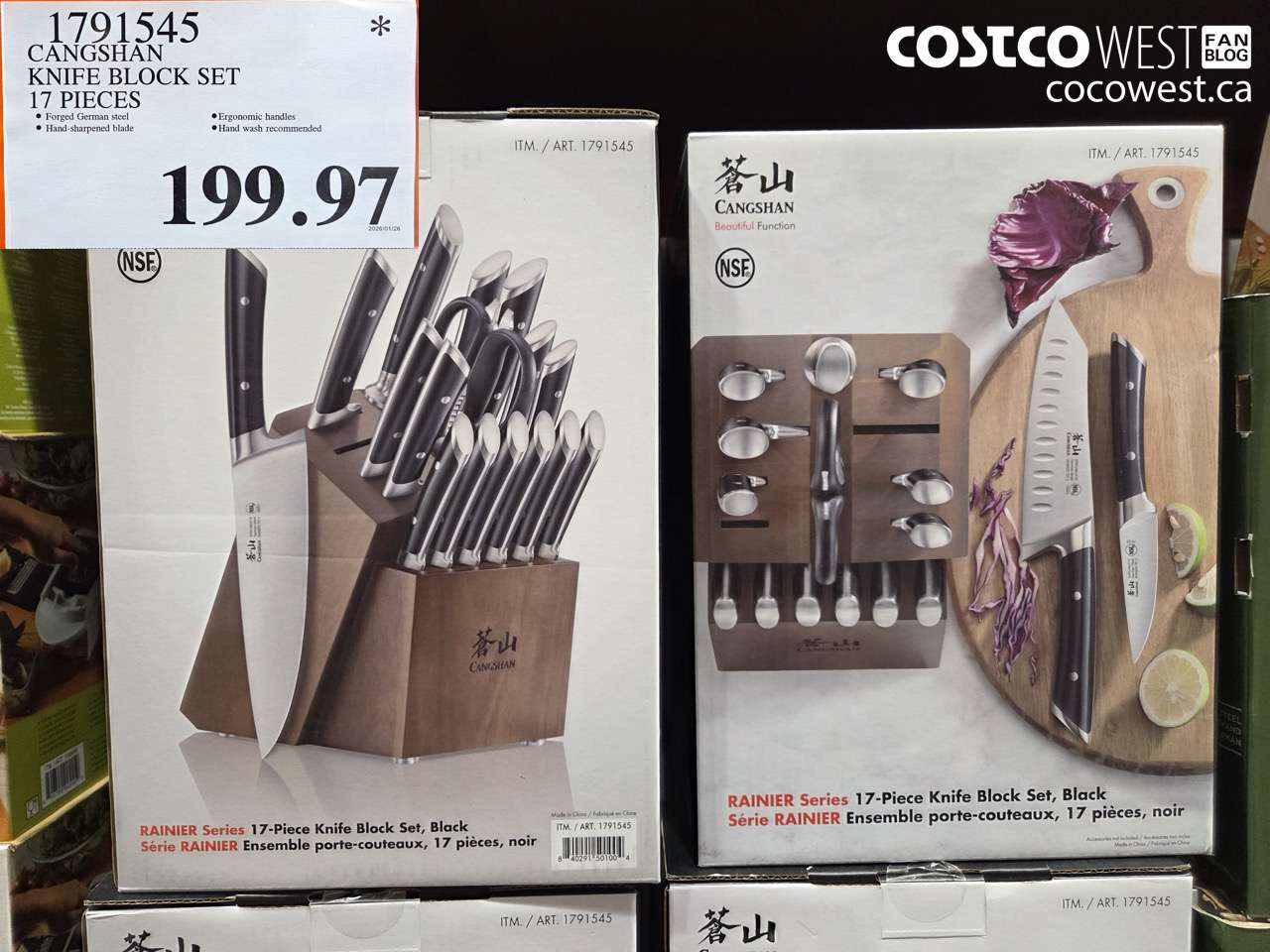 1791545 CANGSHAN KNIFE BLOCK SET 17 PIECES $199.97