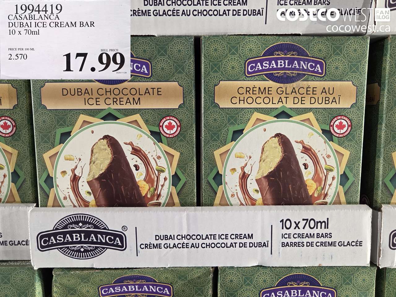 1994419 CASABLANCA DUBAI ICE CREAM BAR 10 x 70ml $17.99