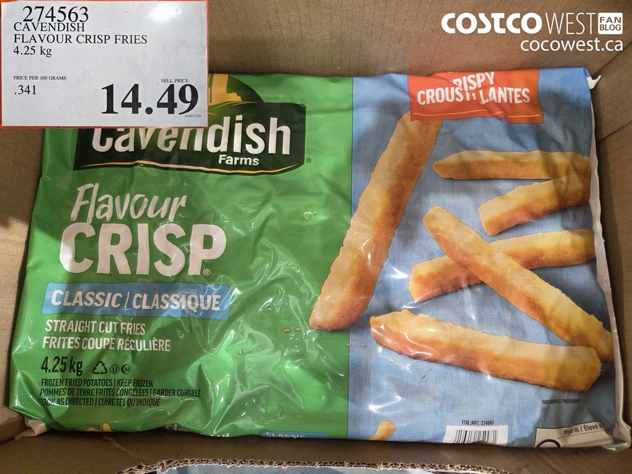 274563 CAVENDISH FLAVOUR CRISP FRIES 4.25 KG $14.49