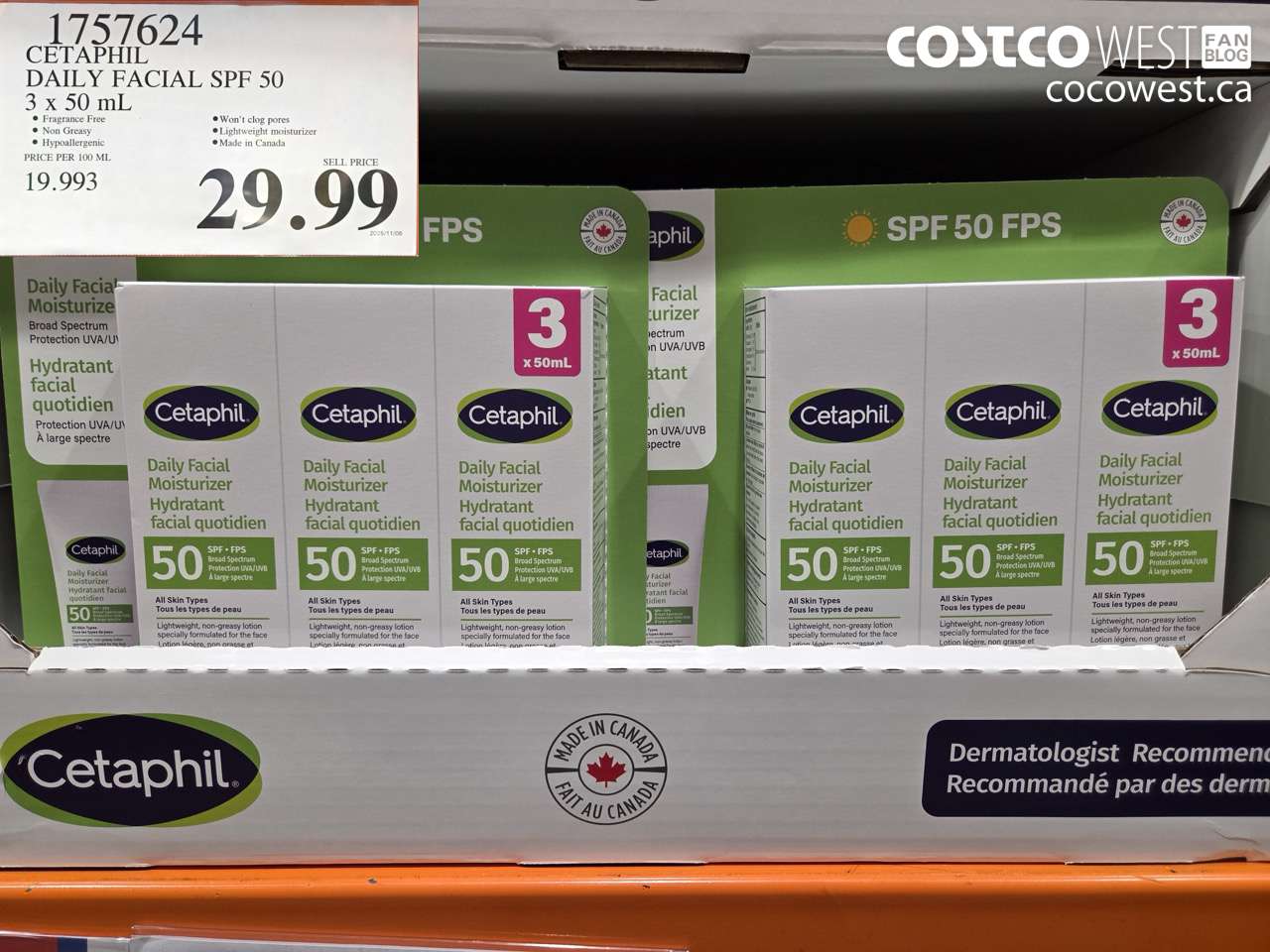 1757624 CETAPHIL DAILY FACIAL SPF 50 3 X 50ML $29.99