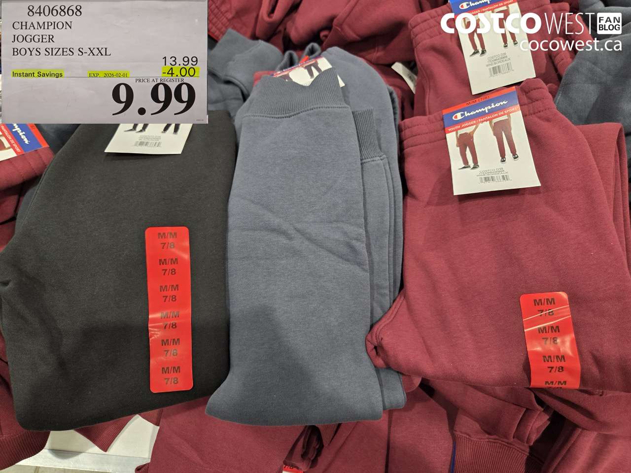 8406868 CHAMPION JOGGER BOYS SIZES S-XXL ($4.00 INSTANT SAVINGS EXPIRES ON 2026-02-01) $9.99