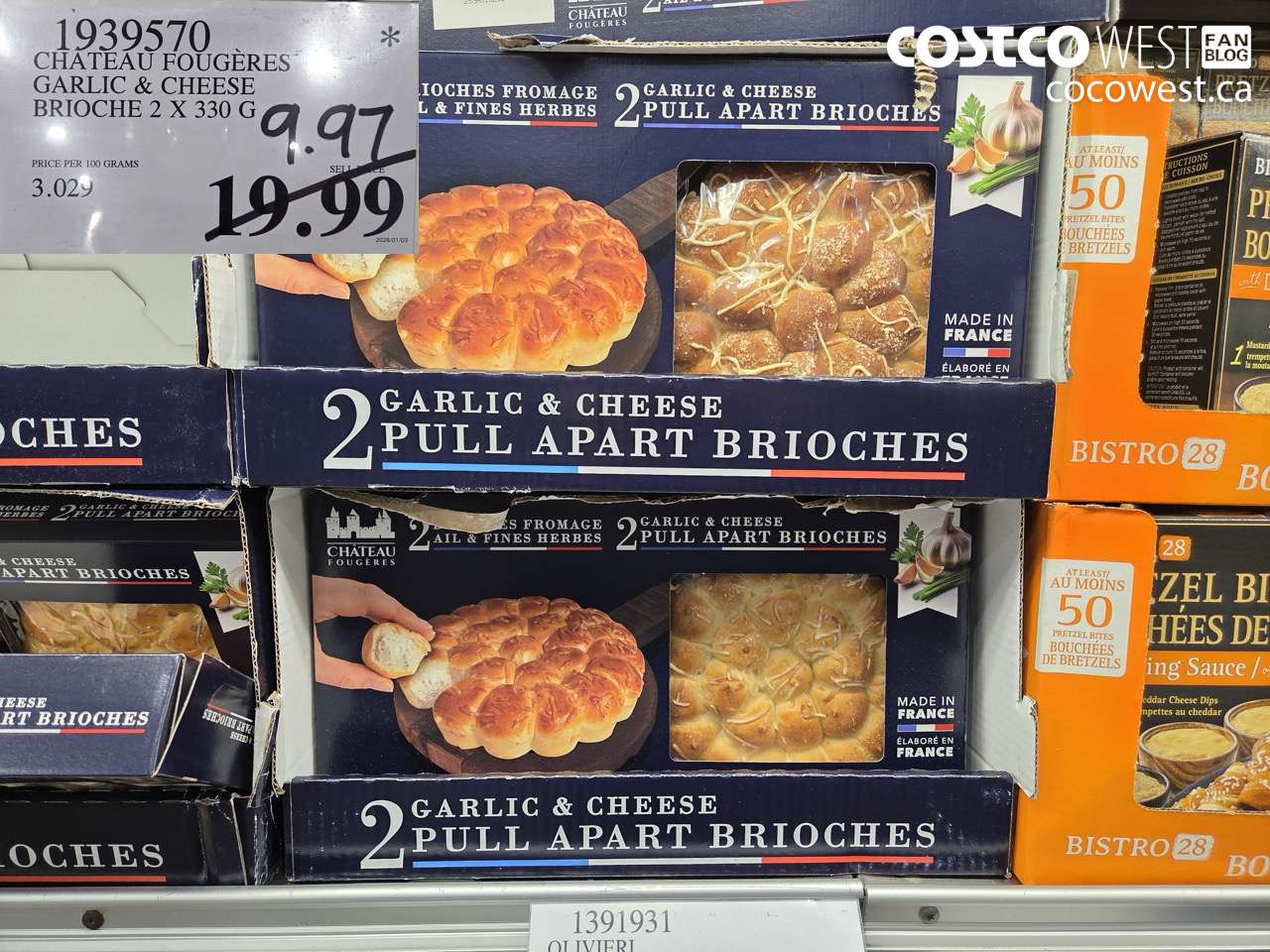 1939570 CHATEAU FOUGERES GARLIC & CHEESE BRIOCHE 2 X 330G $9.97