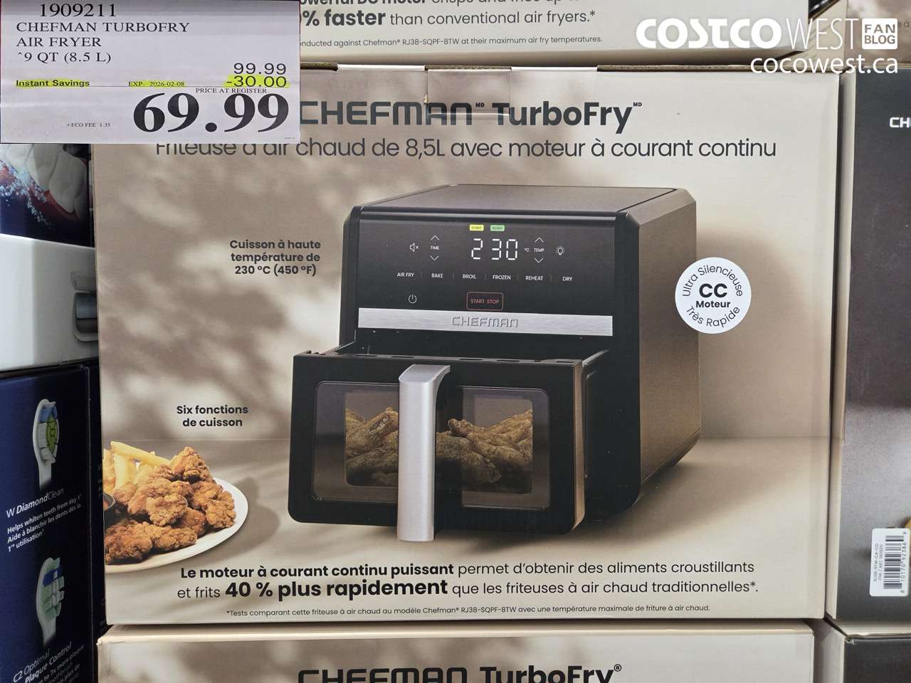 1909211 CHEFMAN TURBOFRY AIR FRYER 9QT (8.5 L) ($30.00 INSTANT SAVINGS EXPIRES ON 2026-02-08) $69.99