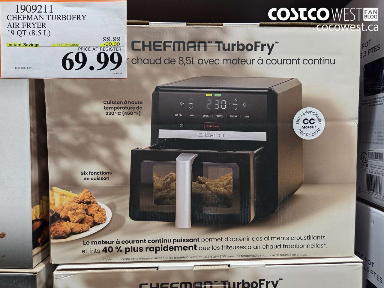 1909211 CHEFMAN TURBOFRY AIR FRYER 9QT (8.5 L) ($30.00 INSTANT SAVINGS EXPIRES ON 2026-02-08) $69.99