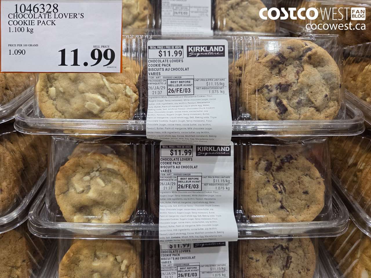 1046328 CHOCOLATE LOVER'S COOKIE PACK $11.99