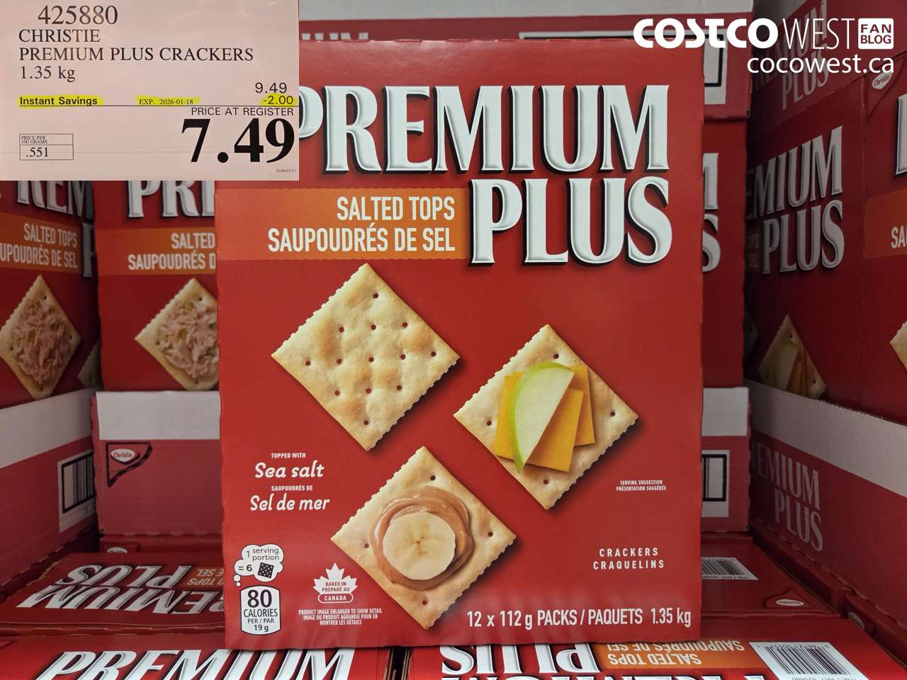 425880 CHRISTIE PREMIUM PLUS CRACKERS 1.35 kg ($2.00 INSTANT SAVINGS EXPIRES ON 2026-01-18) $7.49