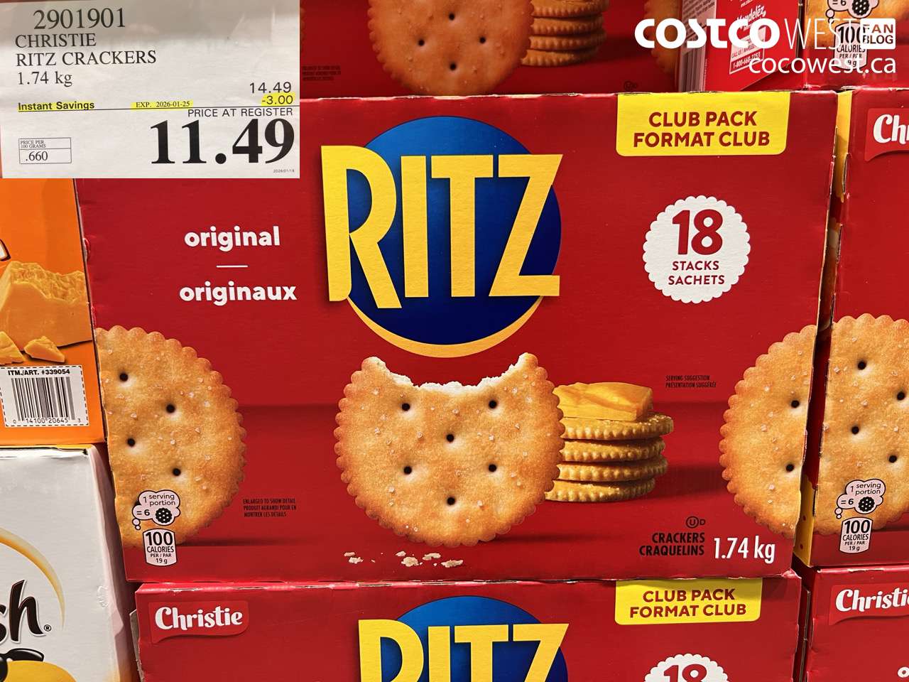 2901901 CHRISTIE RITZ, CRACKERS 1.74 kg ($3.00 INSTANT SAVINGS EXPIRES ON 2026-01-25) $11.49
