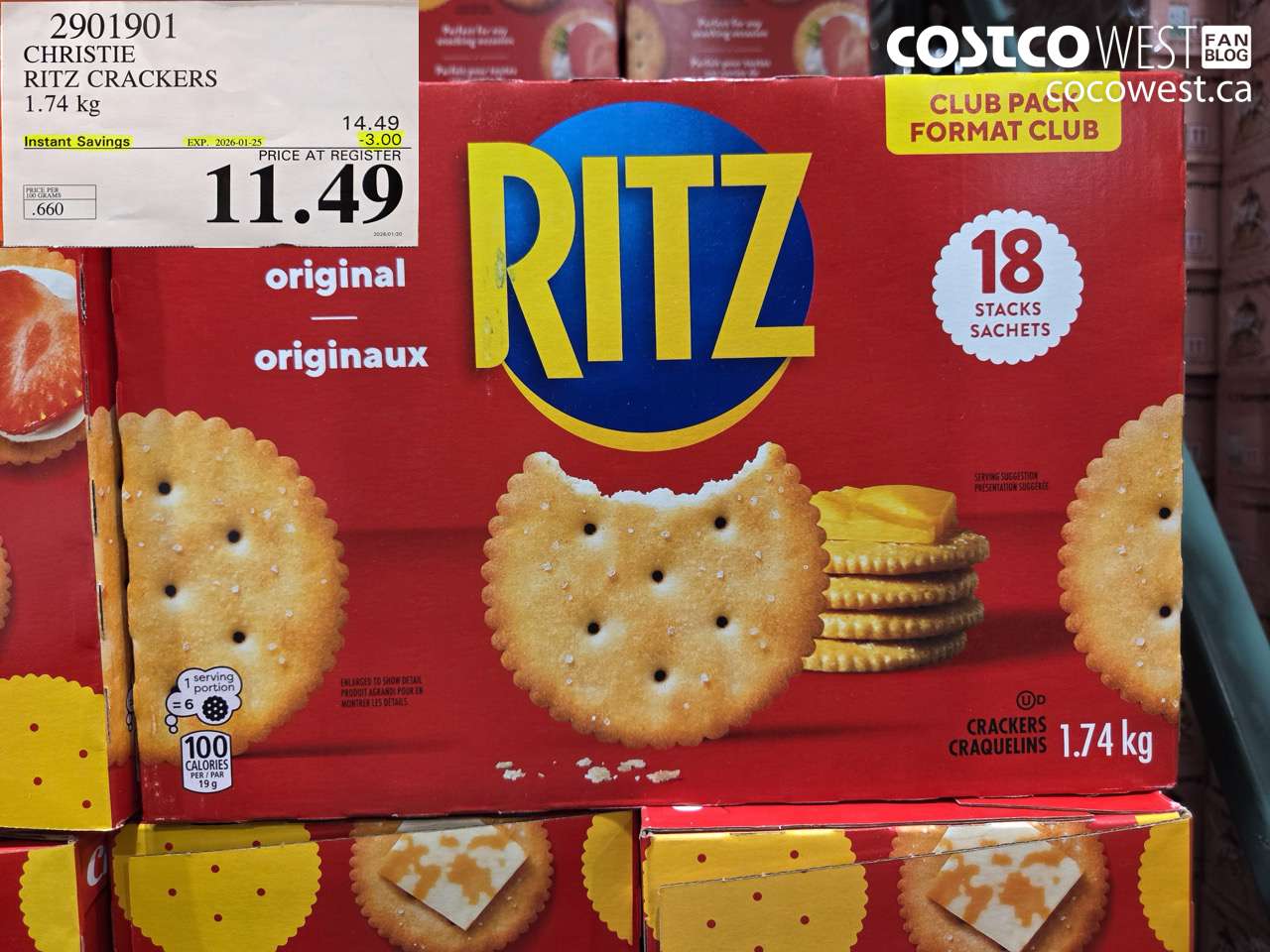 2901901 CHRISTIE RITZ, CRACKERS 1.74 kg ($3.00 INSTANT SAVINGS EXPIRES ON 2026-01-25) $11.49