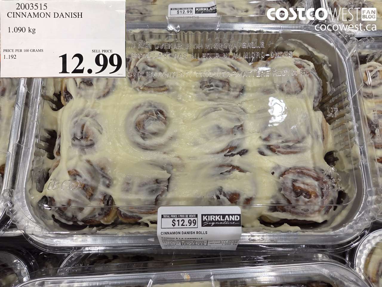 2003515 CINNAMON DANISH 1.090KG $12.99