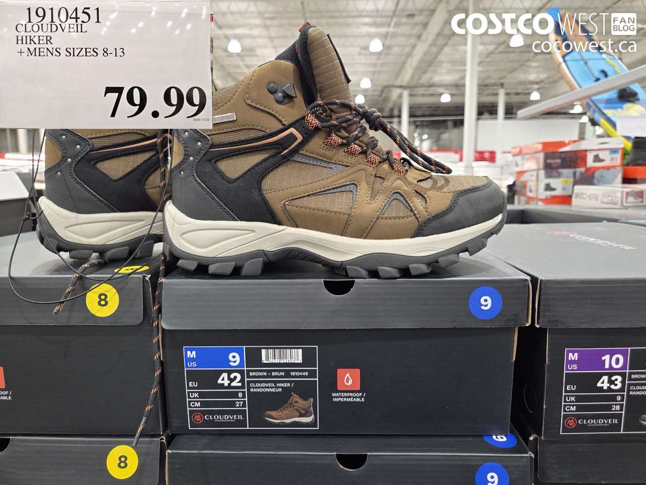 1910451 CLOUDVEIL HIKER MENS SIZE 8-13 $79.99