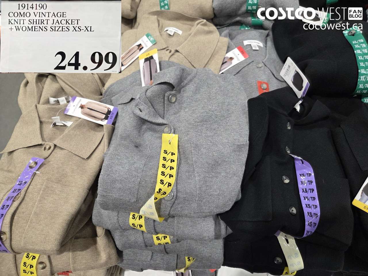 1914190 COMO VINTAGE KNIT SHIRT JACKET WOMENS SIZES XS-XL  $24.99