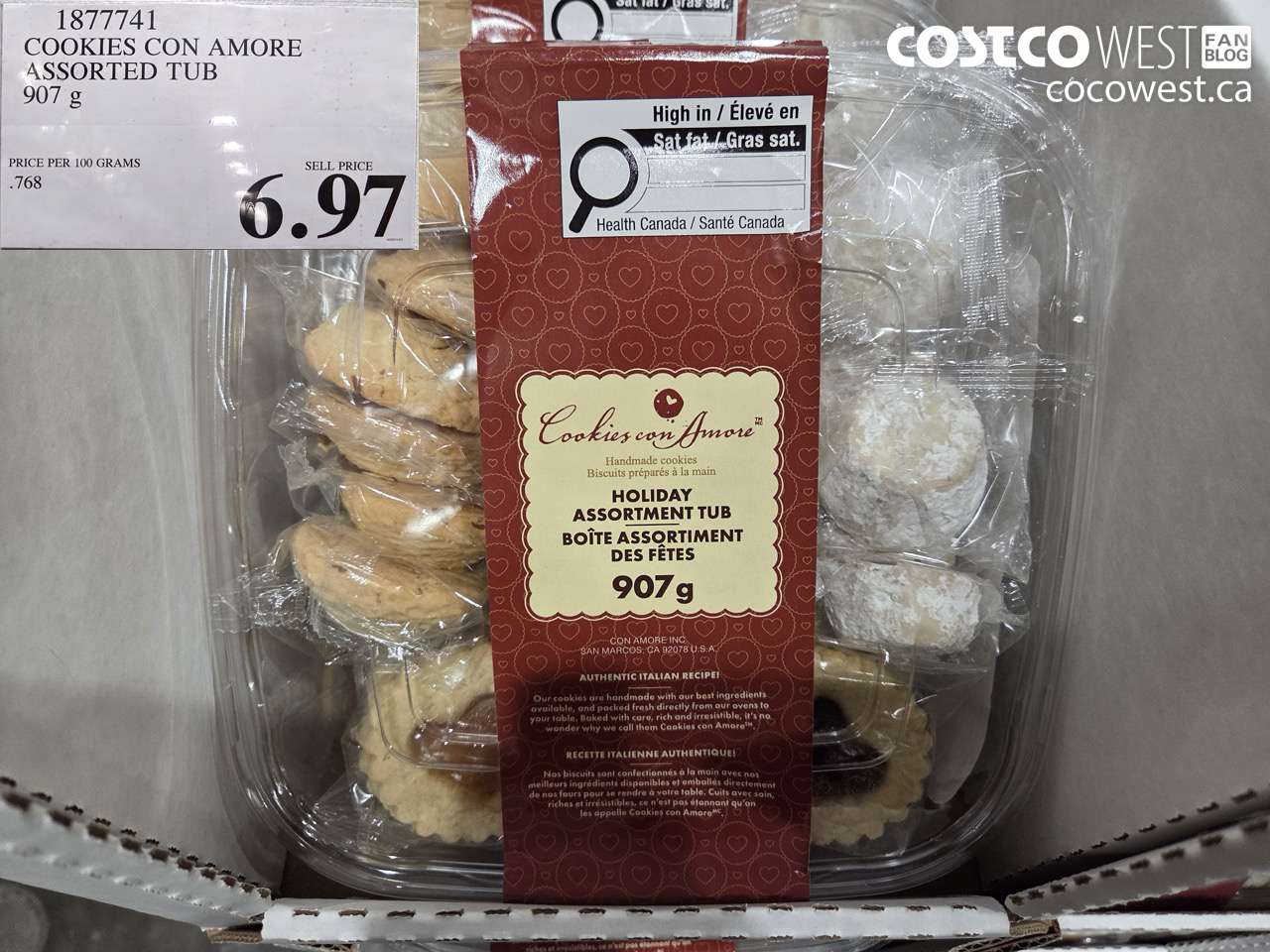 1877741 COOKIES CON AMORE ASSORTED TUB 907 g $6.97