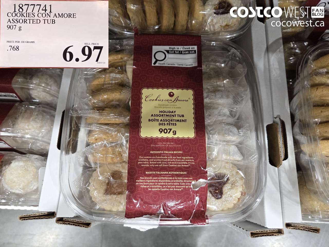 1877741 COOKIES CON AMORE ASSORTED TUB 907 g $6.97