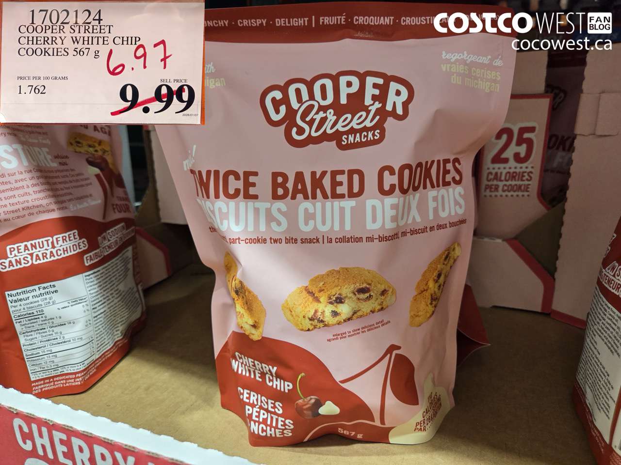 1702124 COOPER STREET CHERRY WHITE CHIP COOKIES 567G $6.97