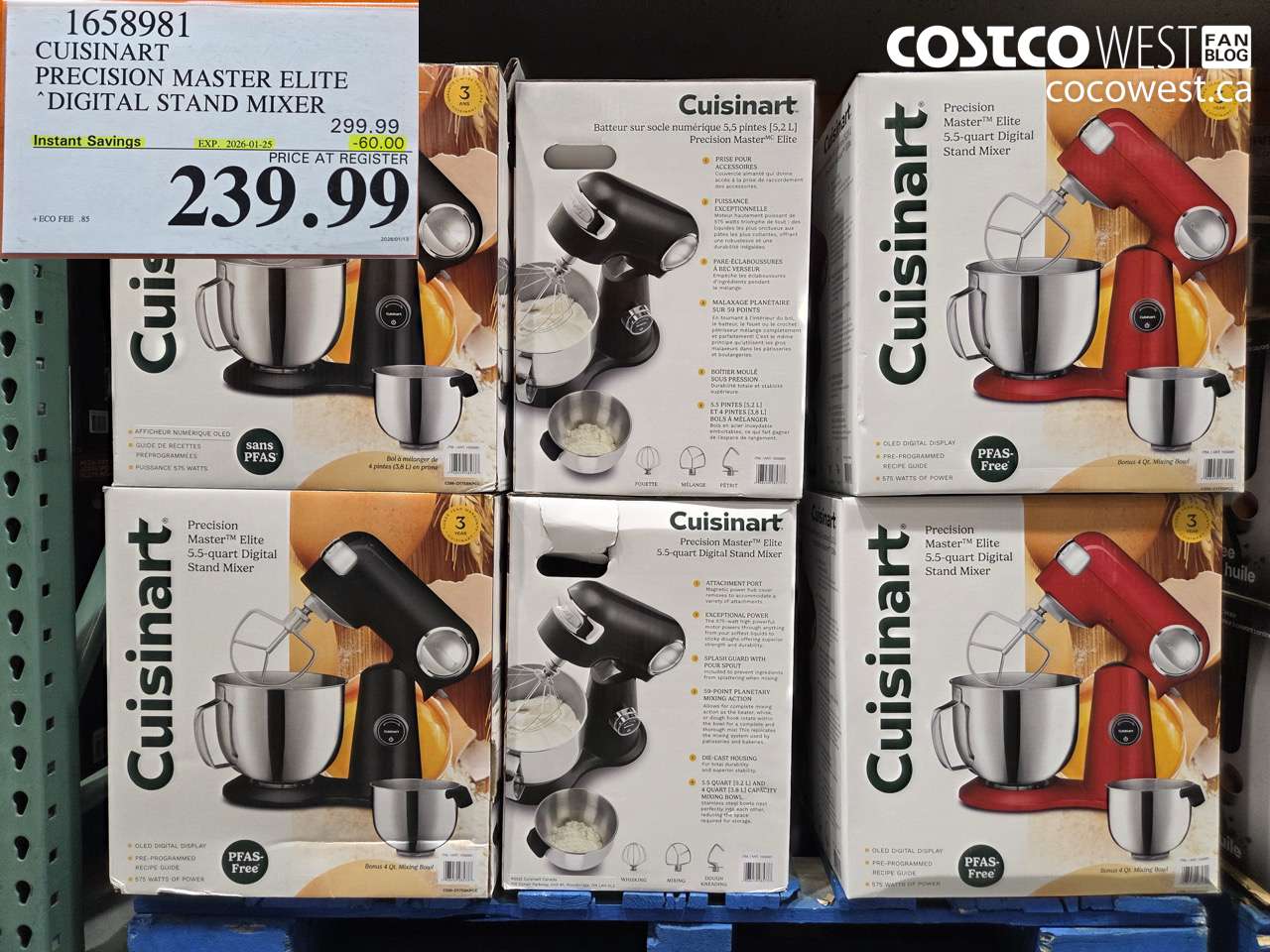 1658981 CUISINART PRECISION MASTER DIGITAL STAND MIXER ($60.00 INSTANT SAVINGS EXPIRES ON 2026-01-25) $239.99