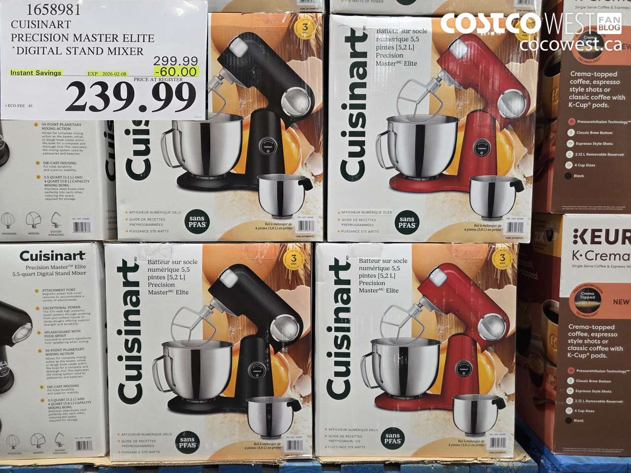 1658981 CUISINART PRECISION MASTER DIGITAL STAND MIXER ($60.00 INSTANT SAVINGS EXPIRES ON 2026-02-08) $239.99