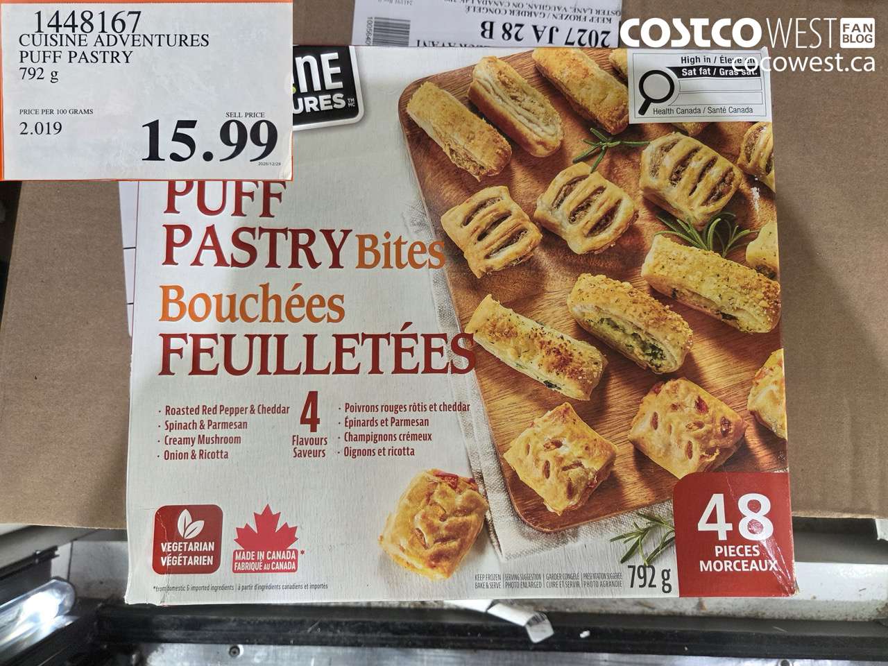1448167 CUISINE ADVENTURES PUFF PASTRY 792G $15.99
