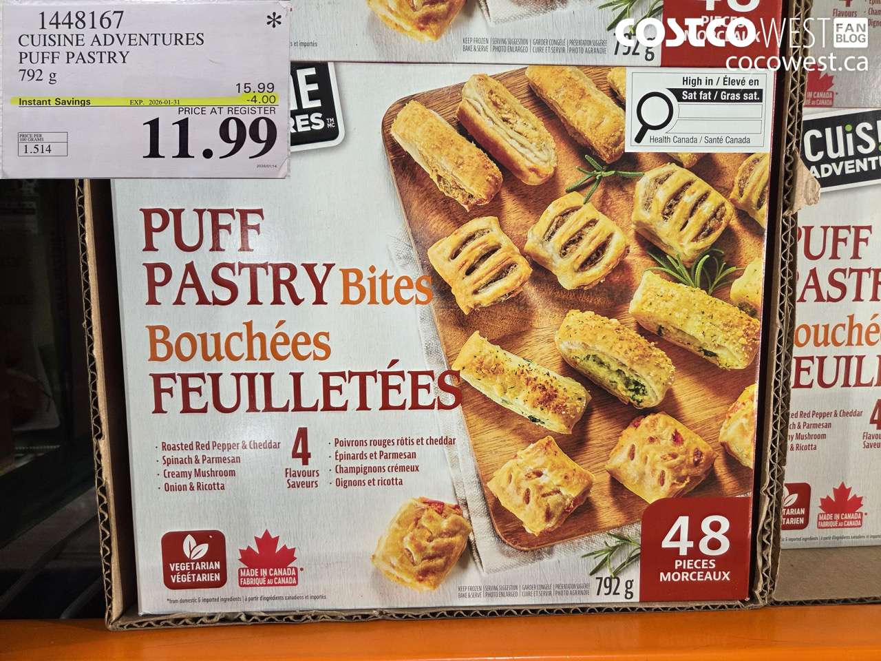 1448167 CUISINE ADVENTURES PUFF PASTRY 792G ($4.00 INSTANT SAVINGS EXPIRES ON 2026-01-31) $11.99