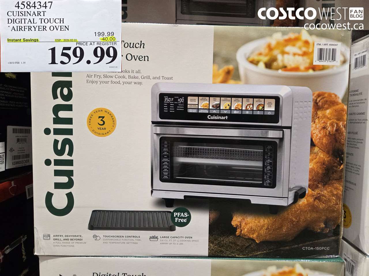 4584347 CUSINART DIGITAL TOUCH AIRFRYER OVEN ($40.00 INSTANT SAVINGS EXPIRES ON 2026-02-01) $159.99