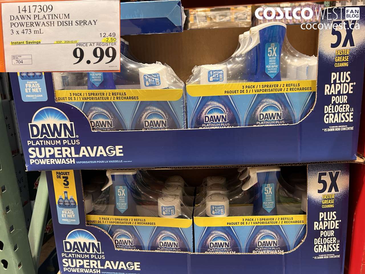 1417309 DAWN POWERWASH DISHWASHING DETERGENT 3 x 473 mL ($2.50 INSTANT SAVINGS EXPIRES ON 2026-02-01) $9.99