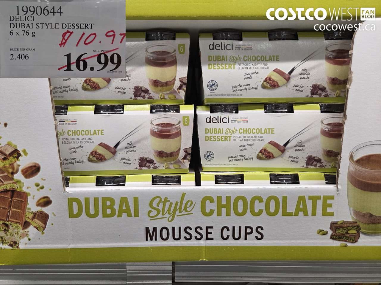 1990644 DELICI DUBAI STYLE DESSERT 6 X 76G $10.97