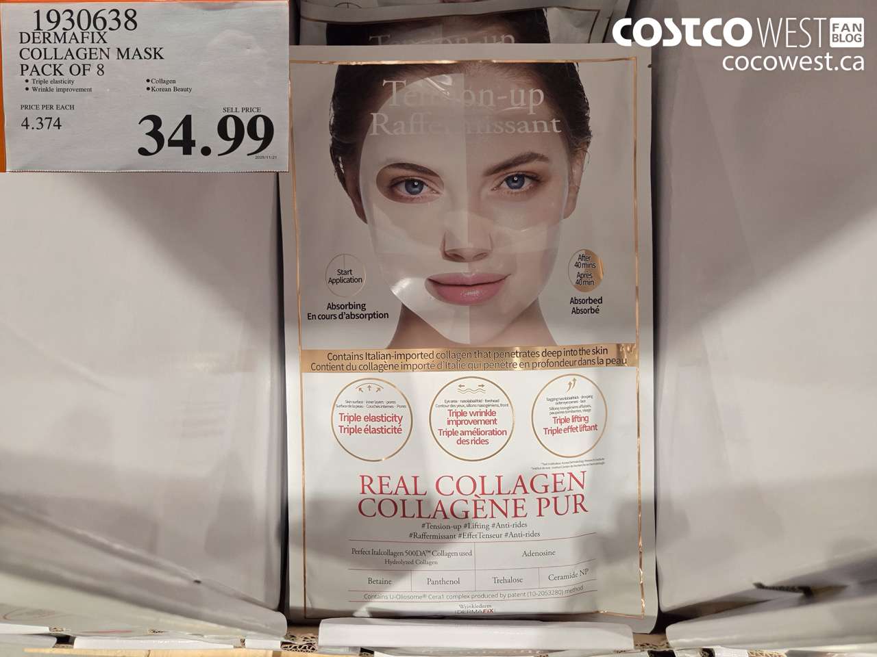 1930638 DERMAFIX COLLAGEN MASK PACK OF 8 $34.99