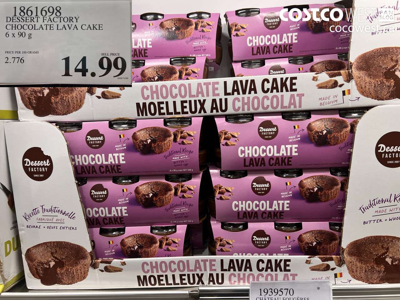 1861698 DESSERT FACTORY CHOCOLATE LAVA CAKE 6 X 90G $14.99