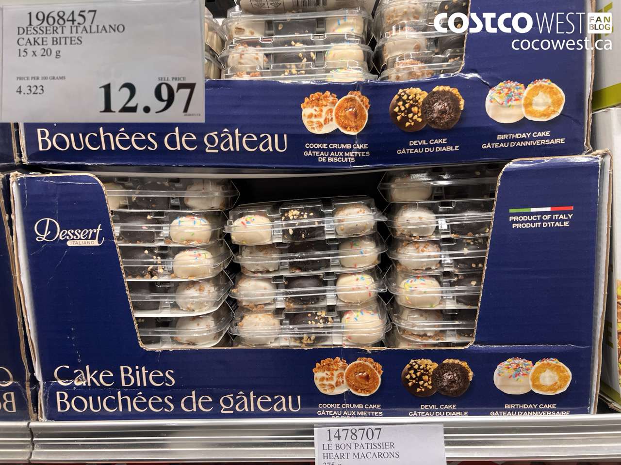 1968457 DESSERT ITALIANO CAKE BITES 15 x 20 g $12.97