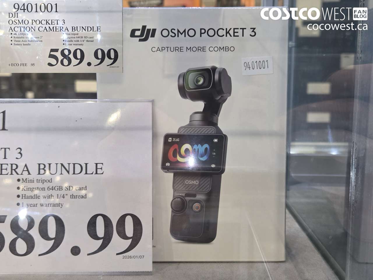 9401001 DJI OSMO POCKET 3 BUNDLE $589.99