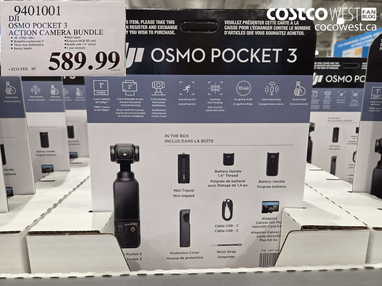 9401001 DJI OSMO POCKET 3 BUNDLE $589.99