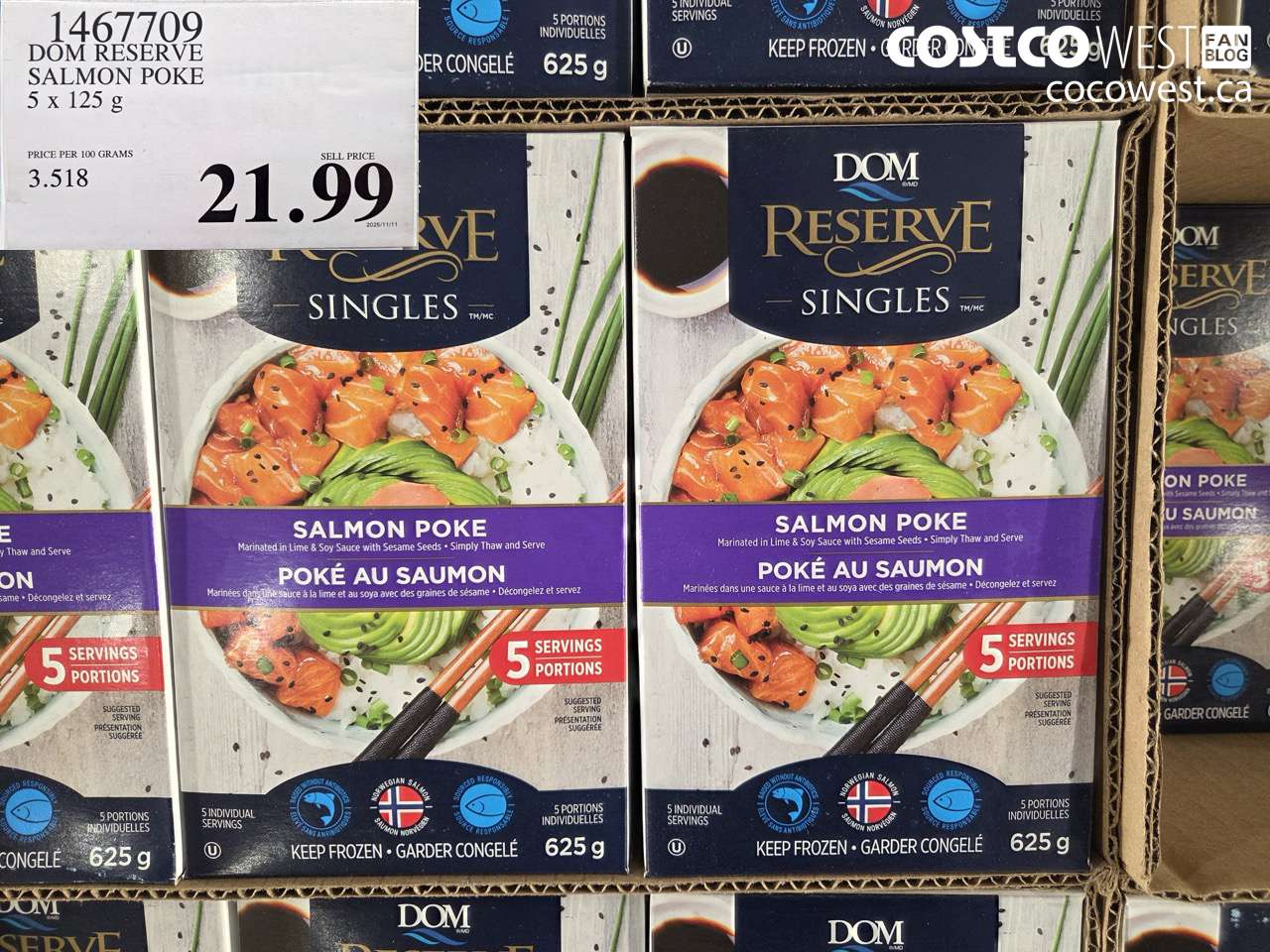 1467709 DOM RESERVE STEELHEAD SALMON POKE 5 x 125 g $21.99