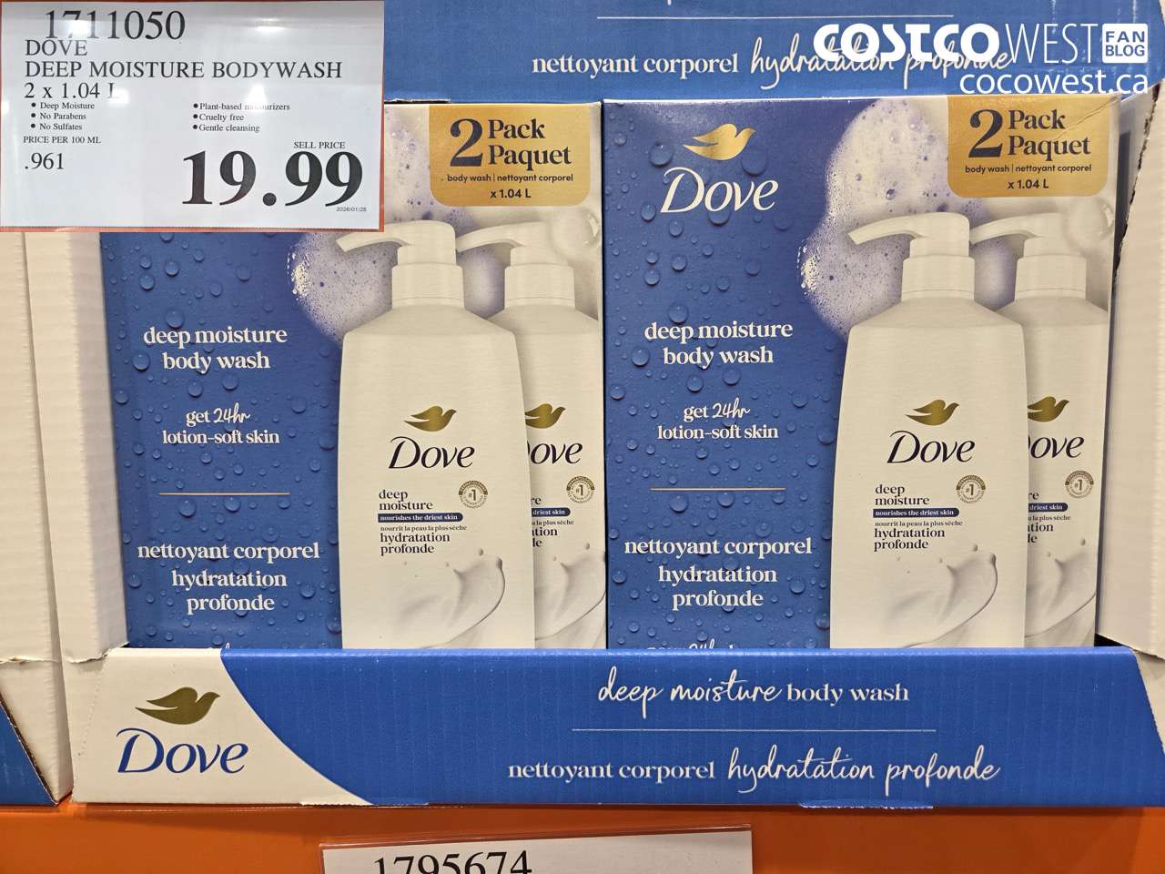 1711050 DOVE DEEP MOISTURE BODYWASH 2 X 1.04L $19.99