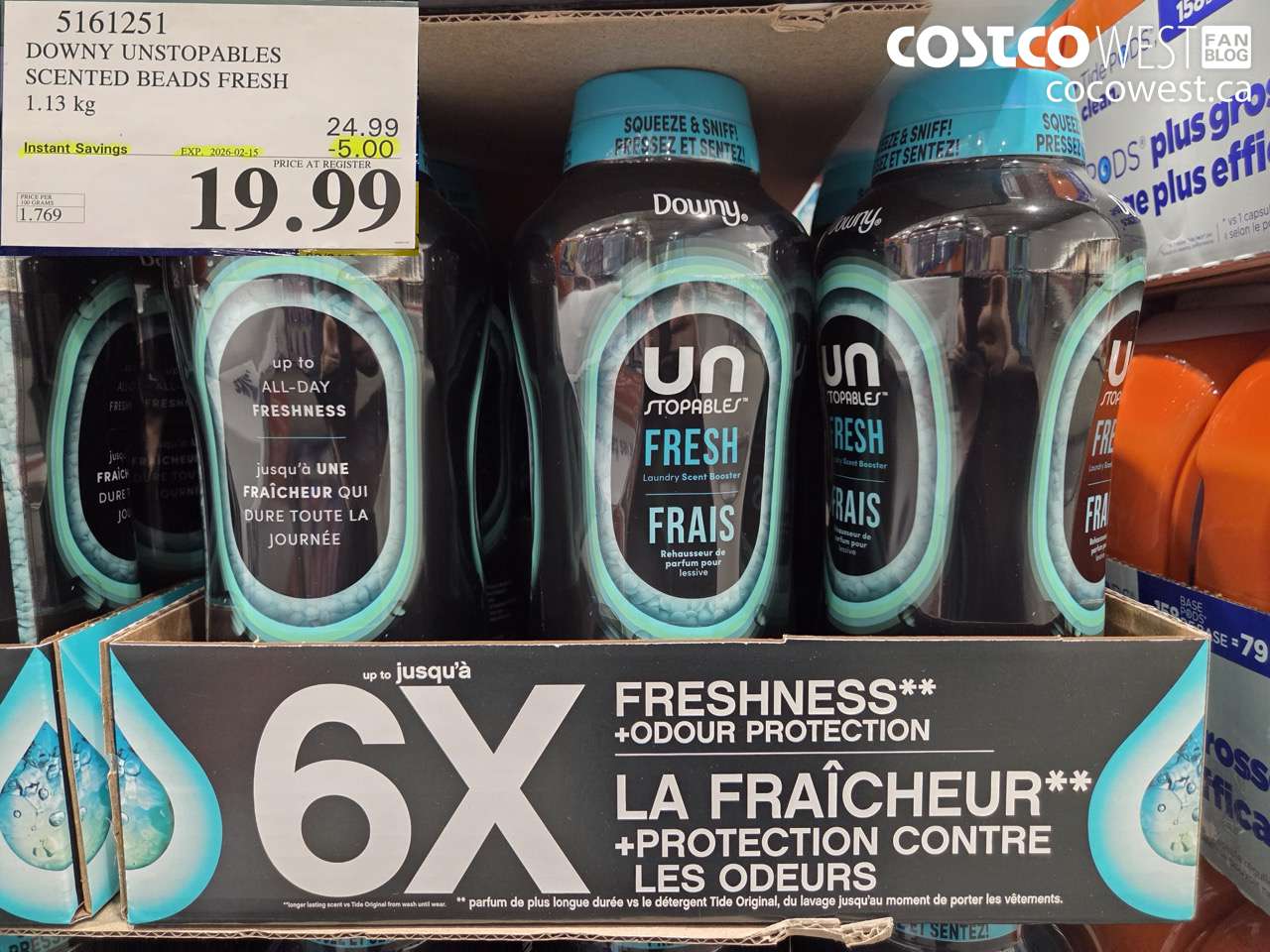 5161251 DOWNY UNSTOPPABLES IN-WASH SCENT BOOSTER 1131 g ($5.00 INSTANT SAVINGS EXPIRES ON 2026-02-15) $19.99