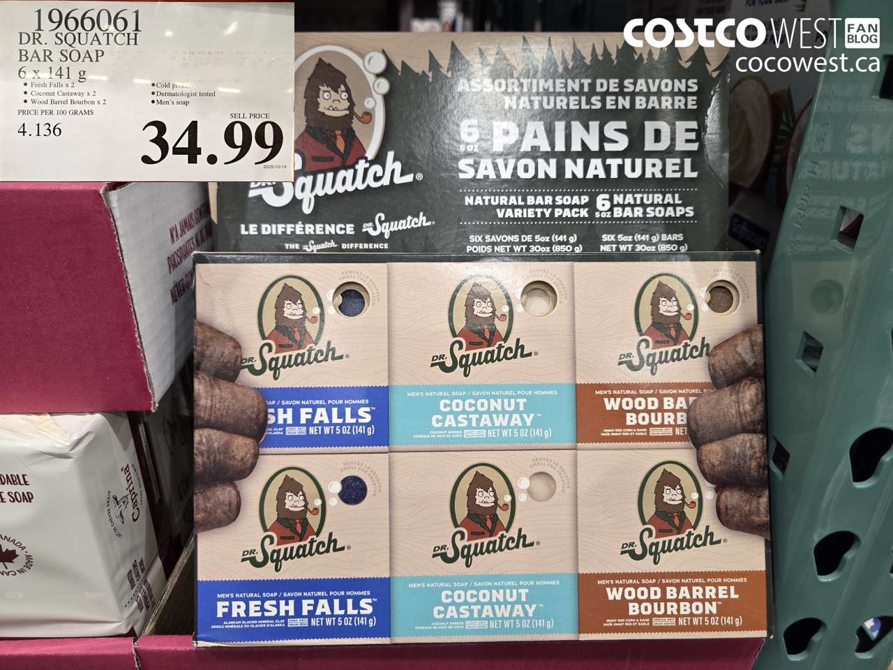 1966061 DR. SQATCH BAR SOAP 6 X 141G $34.99