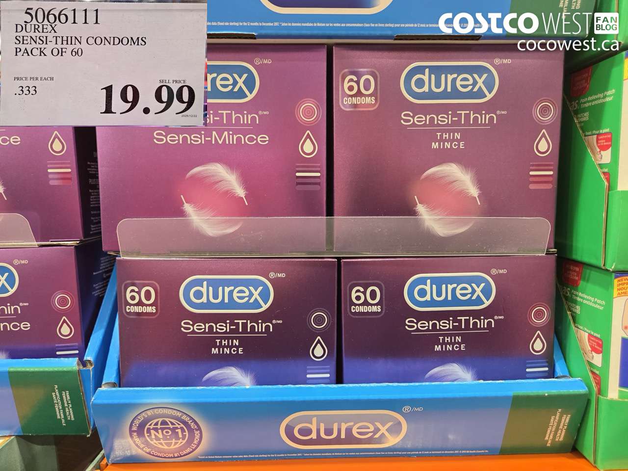 5066111 DUREX SENSI-THIN CONDOMS BOX OF 60 $19.99