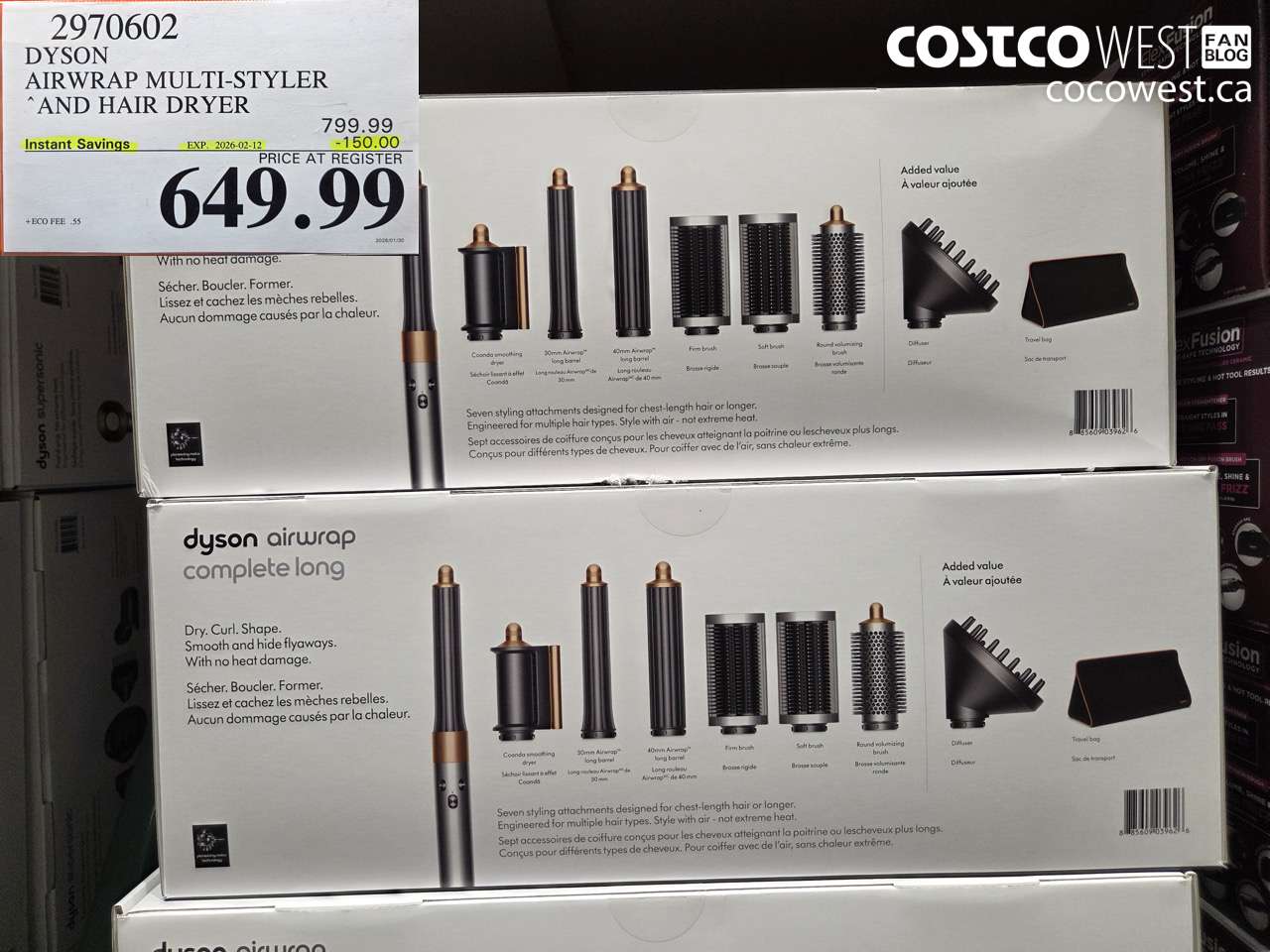 2970602 DYSON AIRWRAP MULTI-STYLER AIR AND HAIR DRYER ($150.00 INSTANT SAVINGS EXPIRES ON 2026-02-12) $649.99