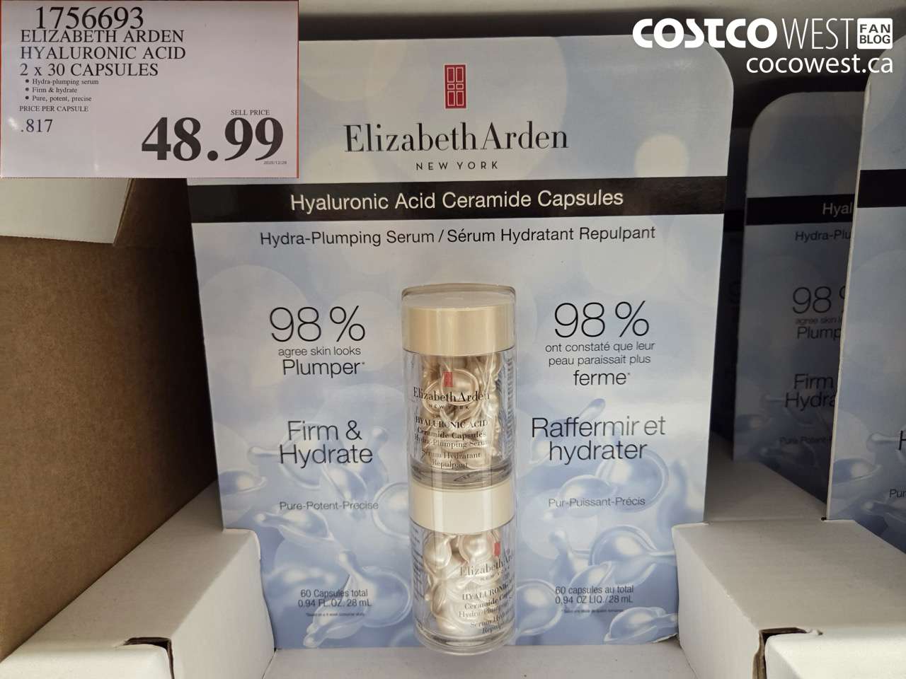 1756693 ELIZABETH ARDEN HYALURONIC ACIDE 2 X 30 CAPSULES $48.99