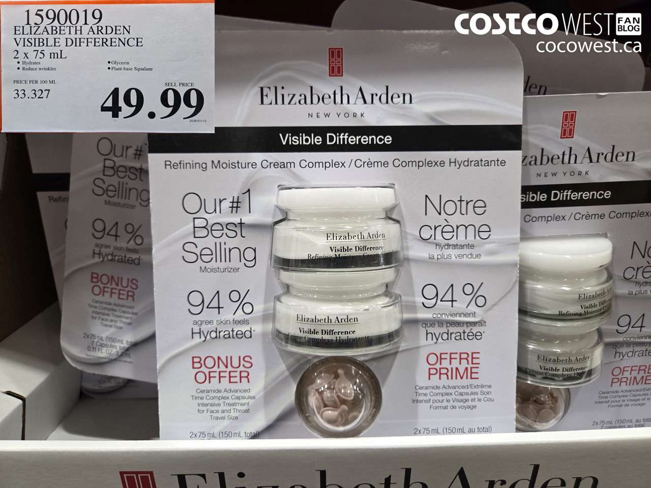 1590019 ELIZABETH ARDEN VISIBLE DIFFERENCE 2 X 75 ML $49.99